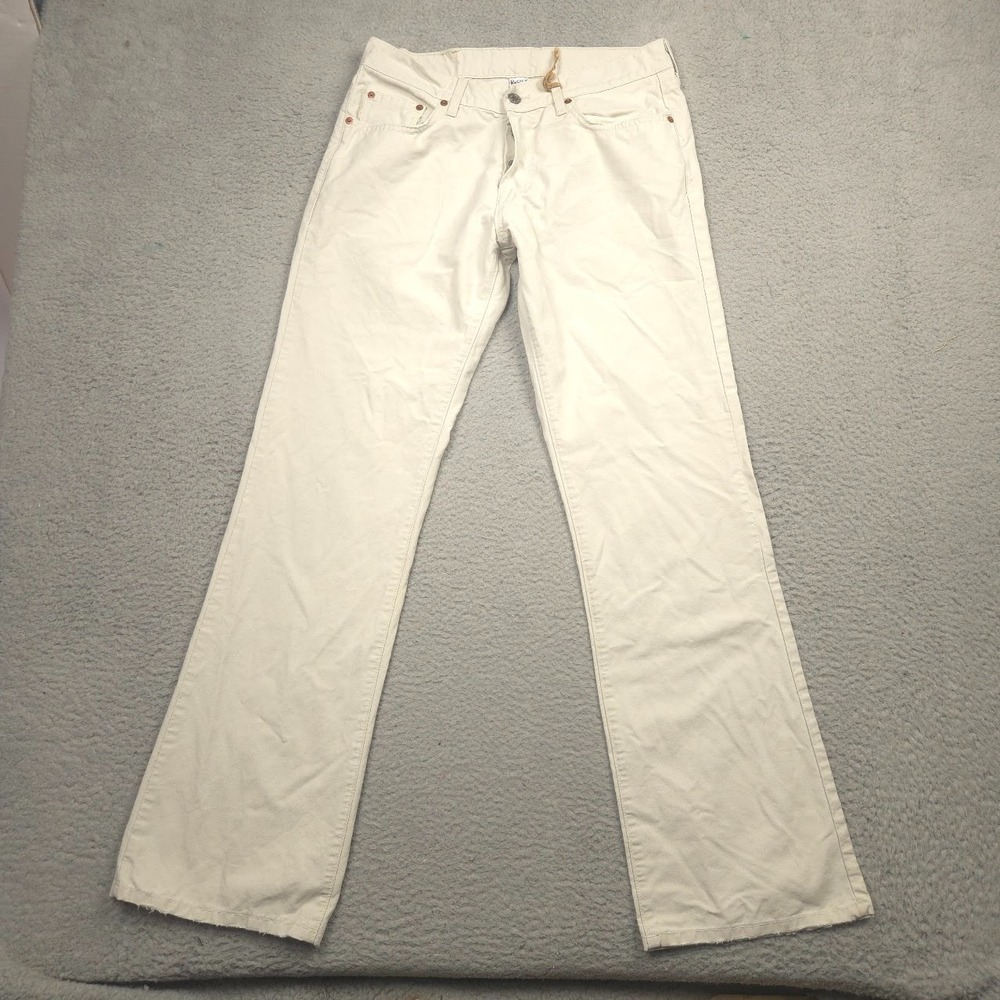 Vtg Y2K Lucky Brand Mens Slim Bootleg Jeans 33 Blue Denim Made in USA Button Fly